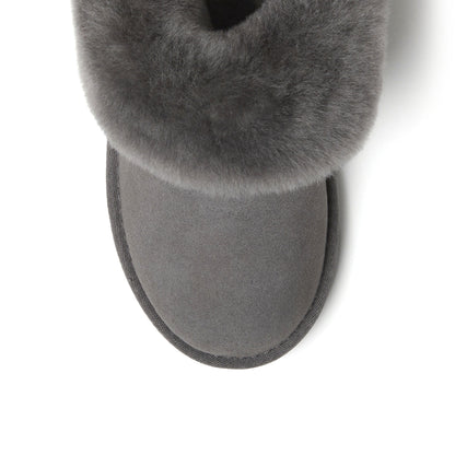 Women's Fireside by Dearfoams Perth Genuine Shearling Foldover Boot Slipper - US 9204