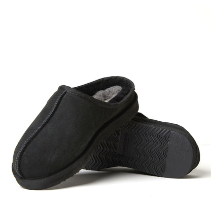 Men's Fireside by Dearfoams Grafton Genuine Shearling Clog Slipper with Woven Accent - US 9479