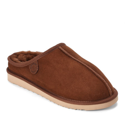 Men's Fireside by Dearfoams Grafton Genuine Shearling Clog Slipper with Woven Accent - US 9857