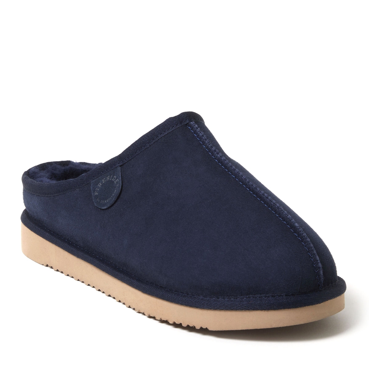 Men's Fireside by Dearfoams Grafton Genuine Shearling Clog Slipper with Woven Accent - US 8633