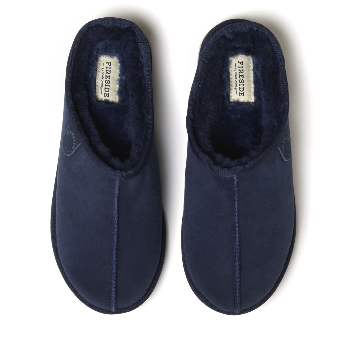 Men's Fireside by Dearfoams Grafton Genuine Shearling Clog Slipper with Woven Accent - US 8633
