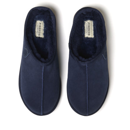 Men's Fireside by Dearfoams Grafton Genuine Shearling Clog Slipper with Woven Accent - US 8633