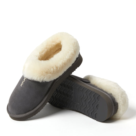 Women's Fireside by Dearfoams Adelaide Genuine Shearling Clog Slipper - Water Resistant - US 4378