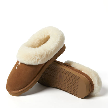 Women's Fireside by Dearfoams Adelaide Genuine Shearling Clog Slipper - Water Resistant - US 7488