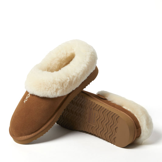 Women's Fireside by Dearfoams Adelaide Genuine Shearling Clog Slipper - Water Resistant - US 7488