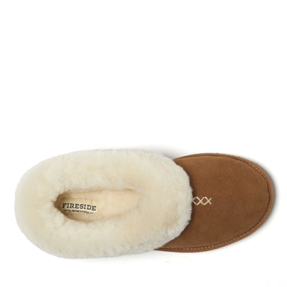 Women's Fireside by Dearfoams Adelaide Genuine Shearling Clog Slipper - Water Resistant - US 7488