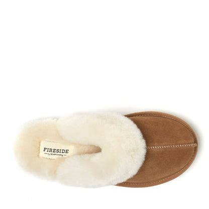 Women's Fireside by Dearfoams Melton Genuine Shearling Platform Scuff - US 2758