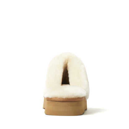 Women's Fireside by Dearfoams Melton Genuine Shearling Platform Scuff - US 2758