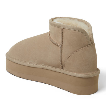 Women's Fireside by Dearfoams Kingston Genuine Shearling Platform Bootie - US 2280