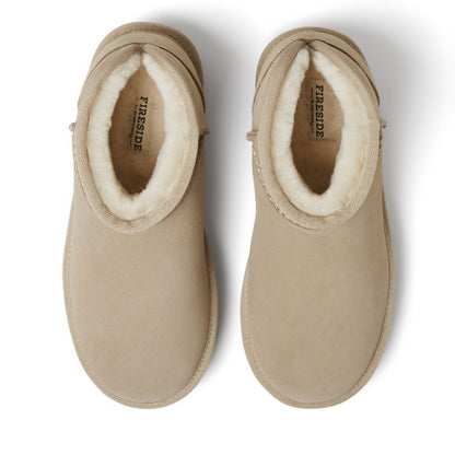 Women's Fireside by Dearfoams Kingston Genuine Shearling Platform Bootie - US 2280
