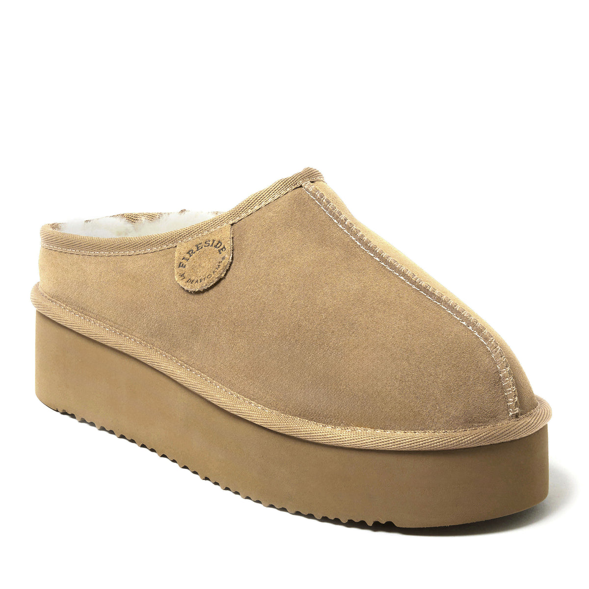 Women's Fireside by Dearfoams Queenstown Platform Genuine Shearling Clog - US 3361