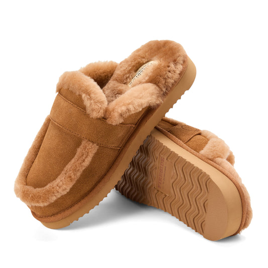 Women's Fireside by Dearfoams Richmond Genuine Shearling Scuff - US 9499
