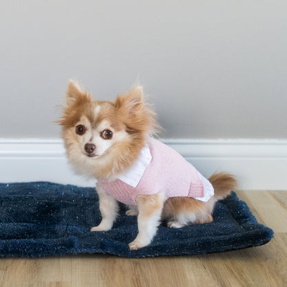 Pink Chenille and Chambray Dog Jacket - US 5591