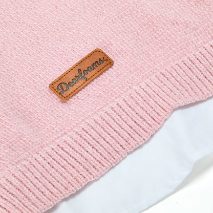 Pink Chenille and Chambray Dog Jacket - US 5591